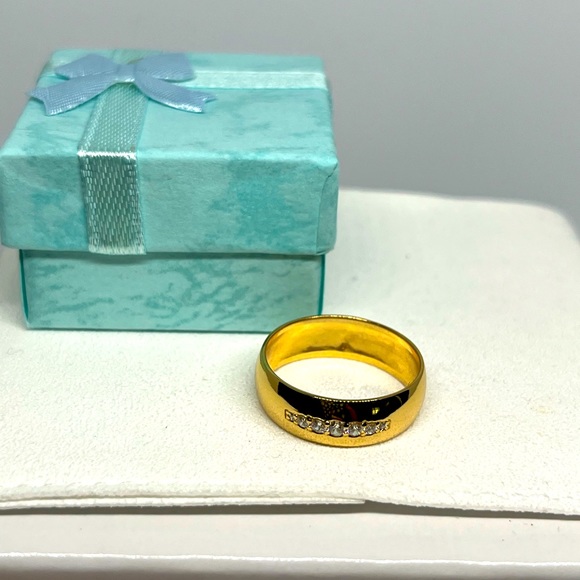 14K GOLD PLATED CZ DIAMOND RING - Picture 6 of 6